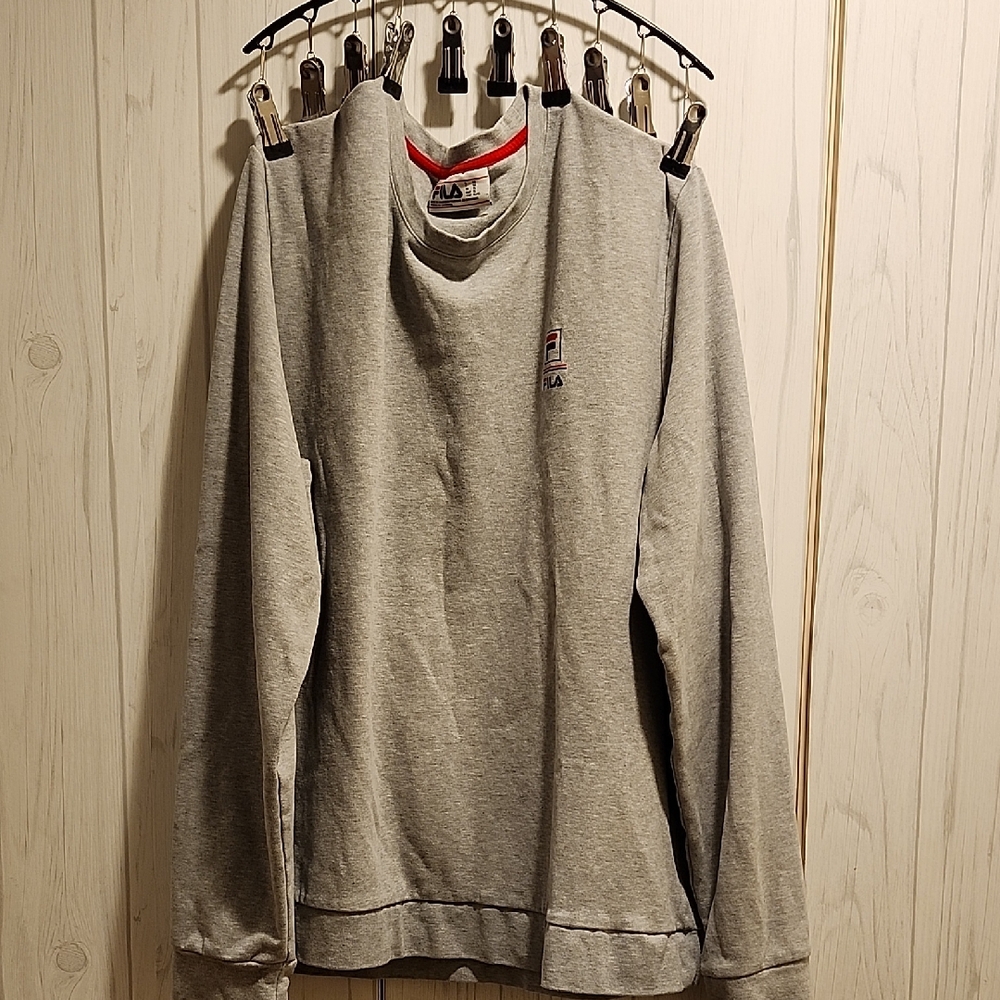 Fila Gray Sweatshirt with Red Accents